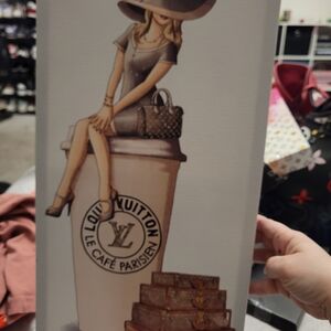 Louis Vuitton Fashion Illustration with Brown and Cream Accents
